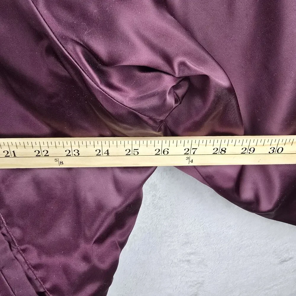 Vintage Don Alleson Bomber Jacket XL Maroon Satin Quilted Lining Antelope Valley
